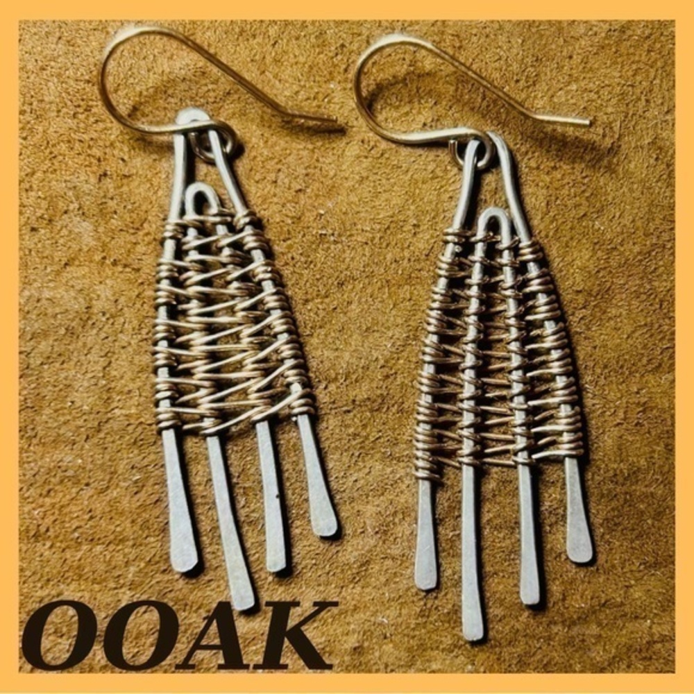Artist Made Silver and Gold Earrings OOAK